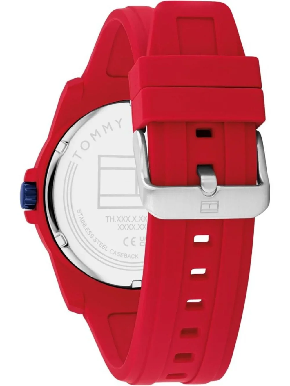 Men's Red Quartz Casual Sport Style Silicone Strap Water-Resistant Wrist Watch